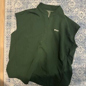 FIGS Mock Neck Scrub Top in Deep Green